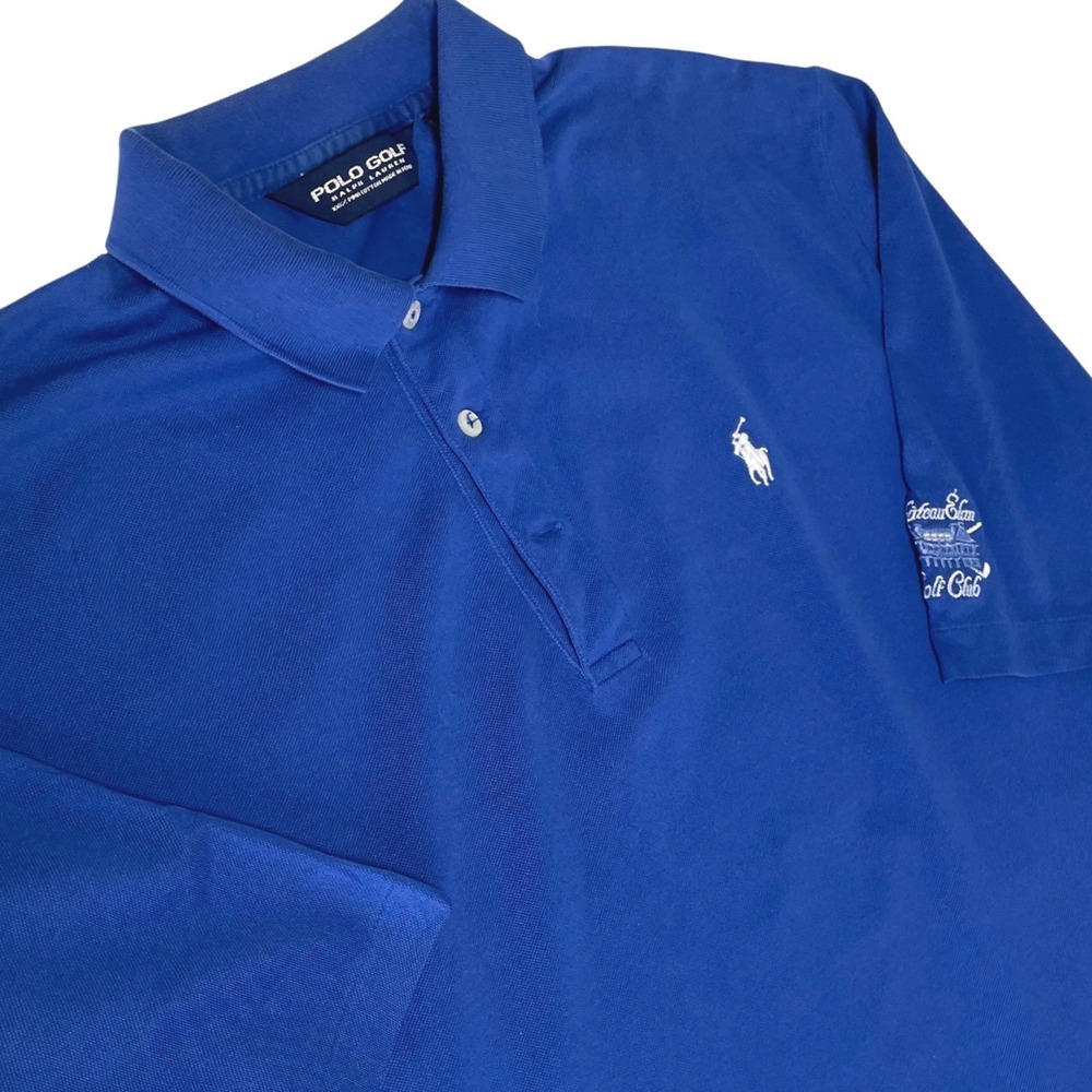 Polo Golf Ralph Lauren Mens Large Blue Pima Cotton Pique Polo Shirt Chateau Elan